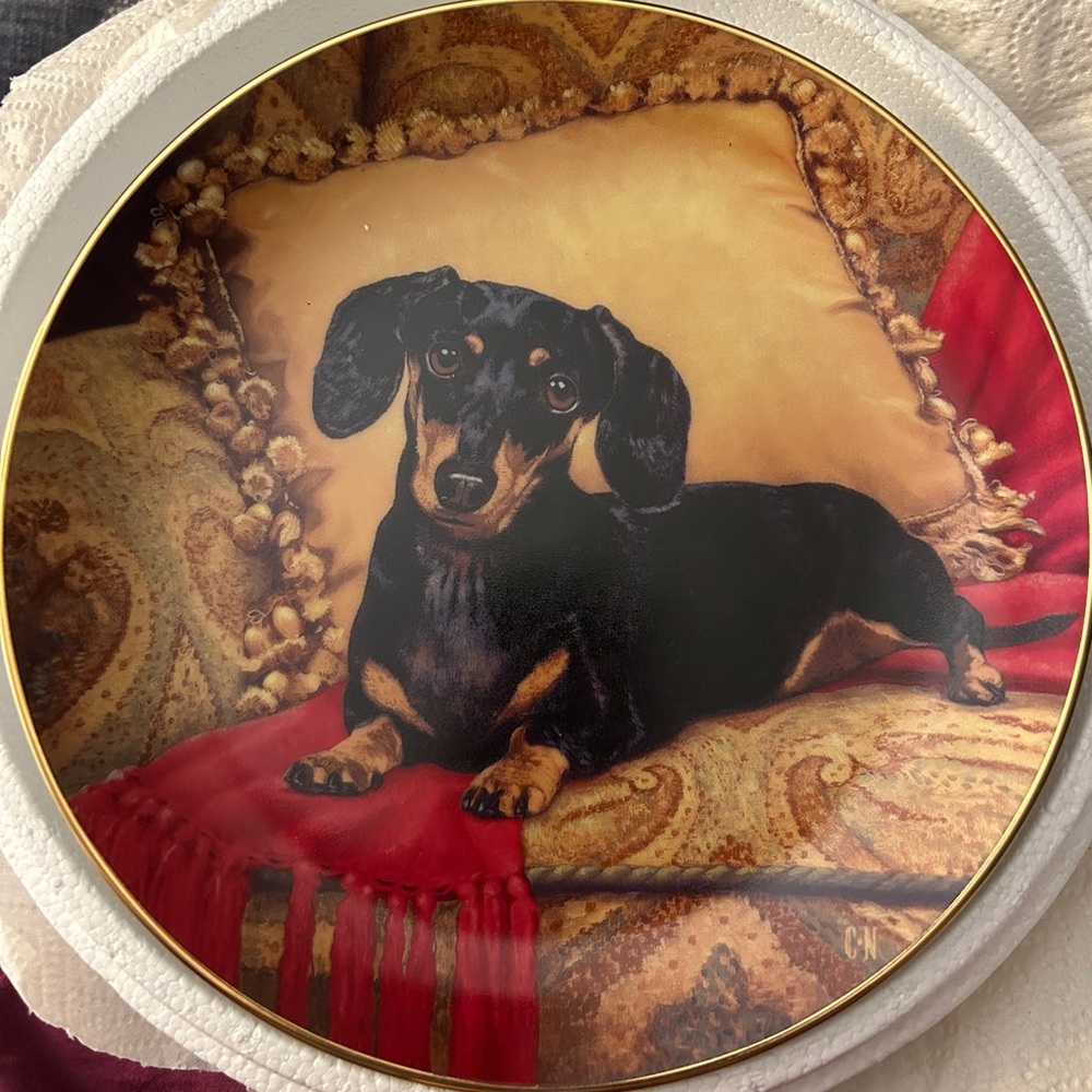 Limited Edition Dachshund Plate Danbury Mint